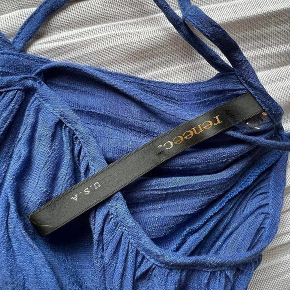 Blue flowy cold shoulder shirt by Renee C! - Picture 8 of 8